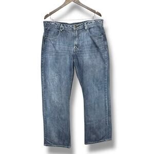 Buffalo David Bitton Jeans Ruffer Relaxed Straight Leg Cotton Light Wash Whisker